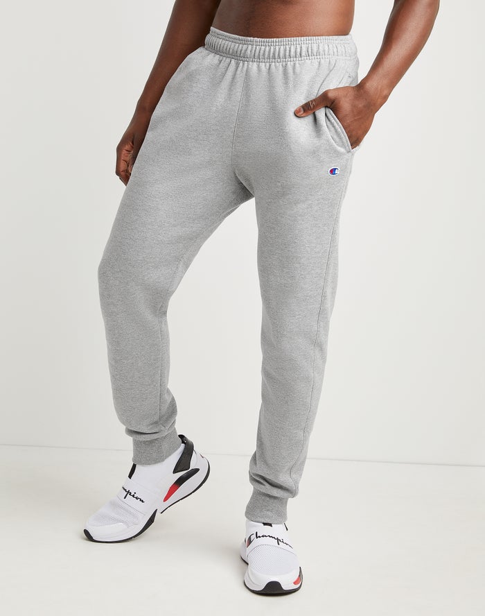 Champion Mens Joggers NZ - Powerblend Fleece Grey ( 0956-DGMFK )